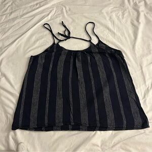 Striped Deep Blue and White Women's Top